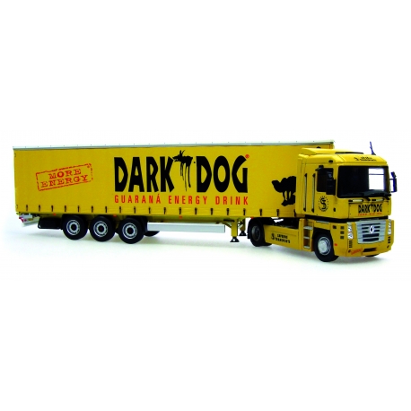 CAMION RENAULT MAGNUM + REMORQUE KRONE "DARK DOG" + PORTE CLE REMORQUE