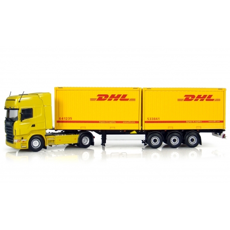 SCANIA R 580 + KRONE BOX LINER 2X20' CONTAINER AVEC DHL DECORATION