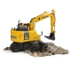 Pelle Komatsu PW148-11 sur pneus avec godet et benne preneuse à l'échelle 1:50 Universal Hobbies UH8162