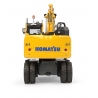 Pelle Komatsu PW148-11 sur pneus avec godet et benne preneuse à l'échelle 1:50 Universal Hobbies UH8162