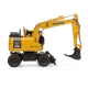 Universal Hobbies 1:50 Scale Komatsu PW148-11 on wheeles with bucket and clamshell Excavator Diecast Replica UH8162