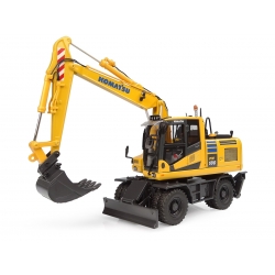 Pelle Komatsu PW180-11 sur pneus avec godet et marteau piqueur à l'échelle 1:50 Universal Hobbies UH8163