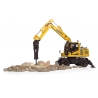 Pelle Komatsu PW148-11 sur pneus avec godet et marteau piqueur à l'échelle 1:50 Universal Hobbies UH8162